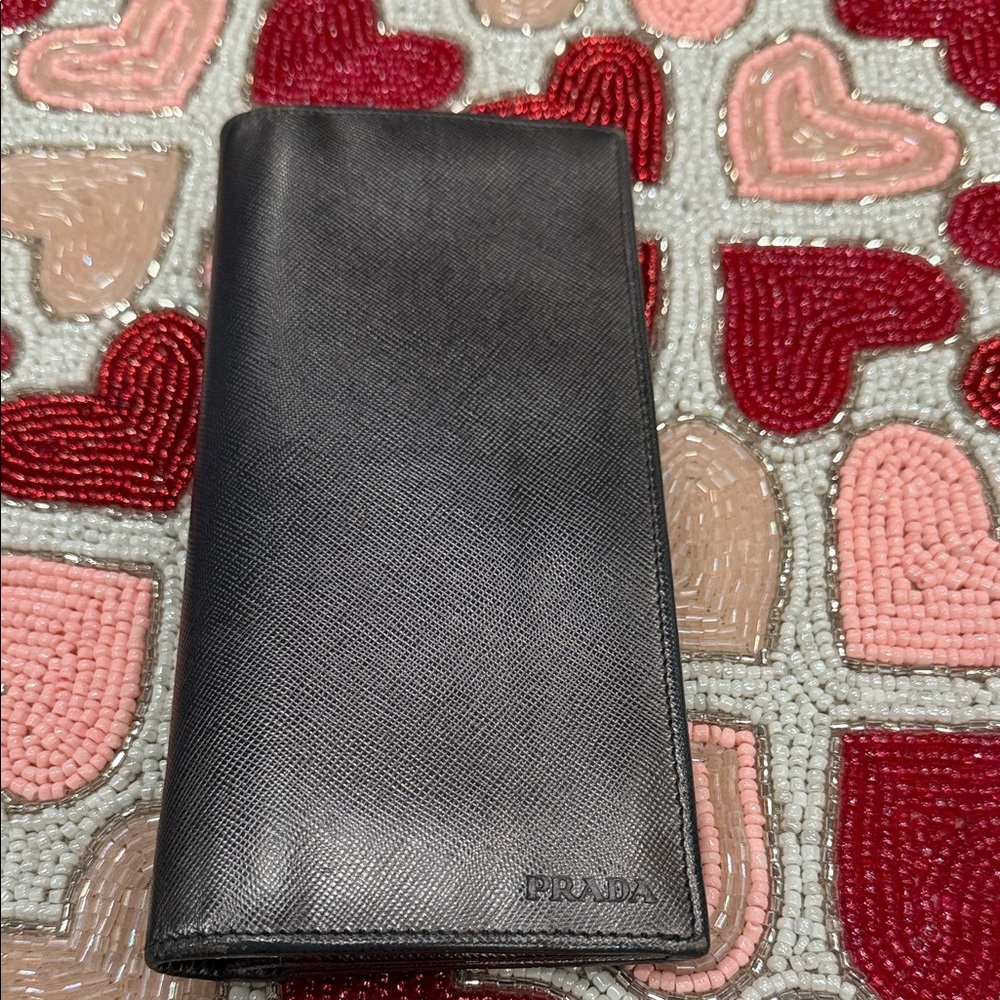 Prada Charcoal Leather Wallet